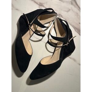 Cole Haan *size 9.5*Women’s Black Suede Ankle-Strap Wedge Heels